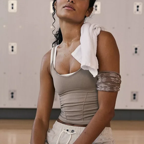 FREE PEOPLE Good Karma Ruched Crop Tank NWOT - XS/S - Picture 3 of 11